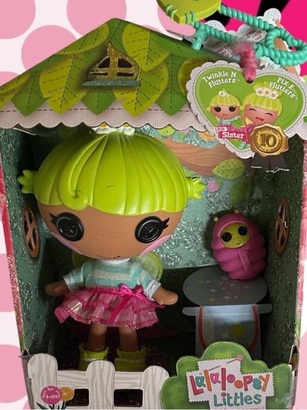 Lalaloopsy Littles Green-Haired Doll with Pink Skirt - Lalaloopsy